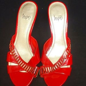 Womens red impo heels size 8